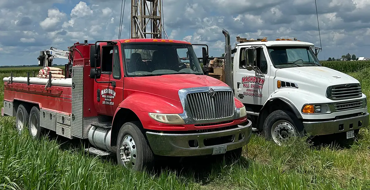 Mashburn Well Drilling - company vehicles - Maroa, IL